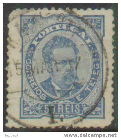 PORTUGAL - 1882 50r King Luiz. Scott 61. Used. Two Rounded Corners - Gebraucht