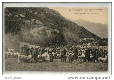 09 AX LES THERMES* Foire Marché Des Moutons **Très Belle Carte Animée** - Marktplaatsen