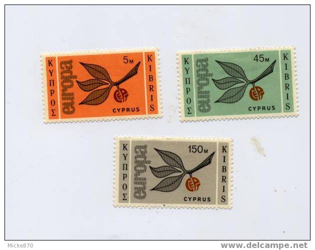 Chypre N°250 à 252 Neuf* Europa 1965 - 1965