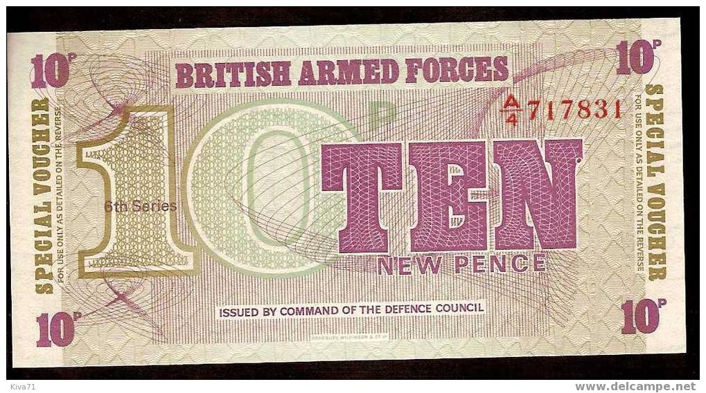 10 Pences "BRITISH ARMED FORCES" UNc   Bc 0 - British Armed Forces & Special Vouchers