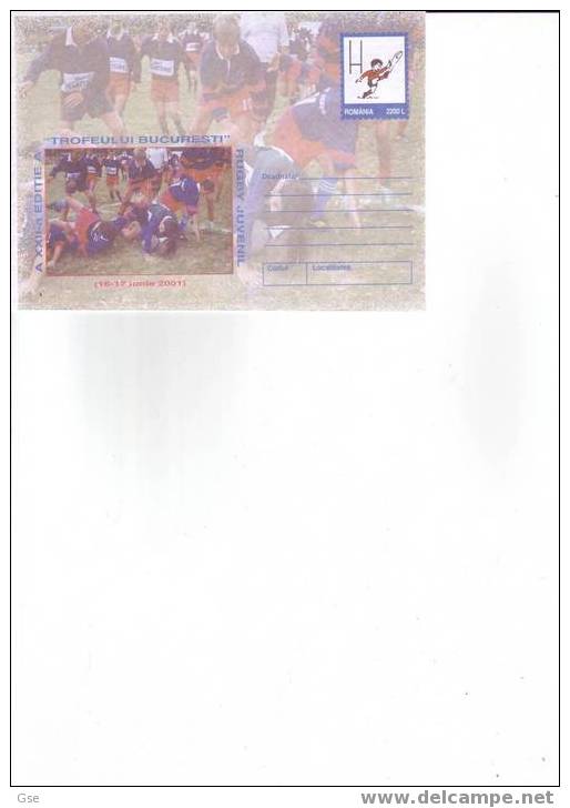 ROMANIA 2001 - Intero Postale Ufficiale - Sport - Rugby Giovanile - Rugby