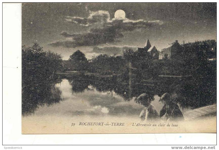 56-RT-32 Rochefort En Terre L'abreuvoir Au Clair De Lune 39 Sans éd - Rochefort En Terre