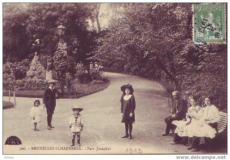 SCHAERBEEK = Parc Josaphat - Belle Carte Très Animée  N° 366 (1913) - Schaarbeek - Schaerbeek