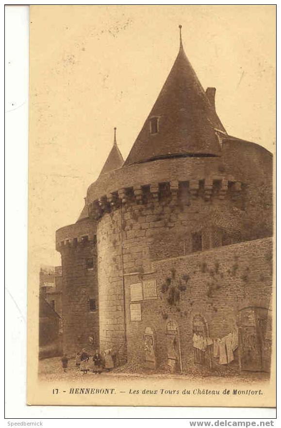 56-HE-50 Les Deux Tours Du Chateau De Montfort 17 Artaud . Pub Vichy - Hennebont