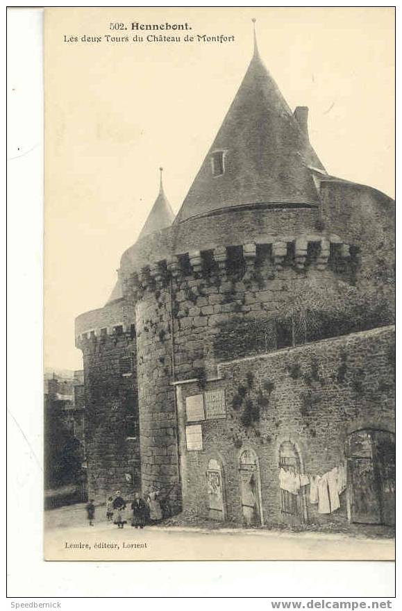 56-HE-46 Les Deux Tours Du Chateau De Montfort 502 Lemire. Pub Vichy - Hennebont