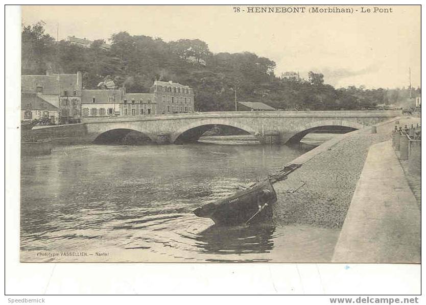 56-HE-1 Hennebont Le Pont 78 Vasselier Barque - Hennebont