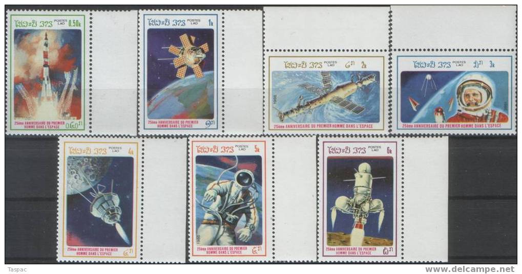 Laos 1986 Mi# 904-910 ** MNH - First Man In Space, 25th Anniv. - Asie