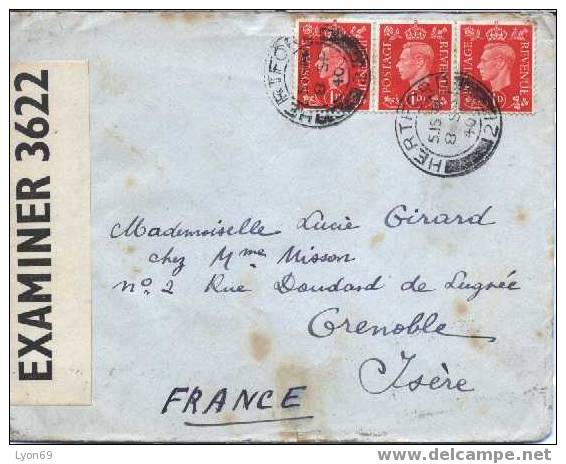 LETTRE  CENSURE EXAMINER 3622 - Postmark Collection