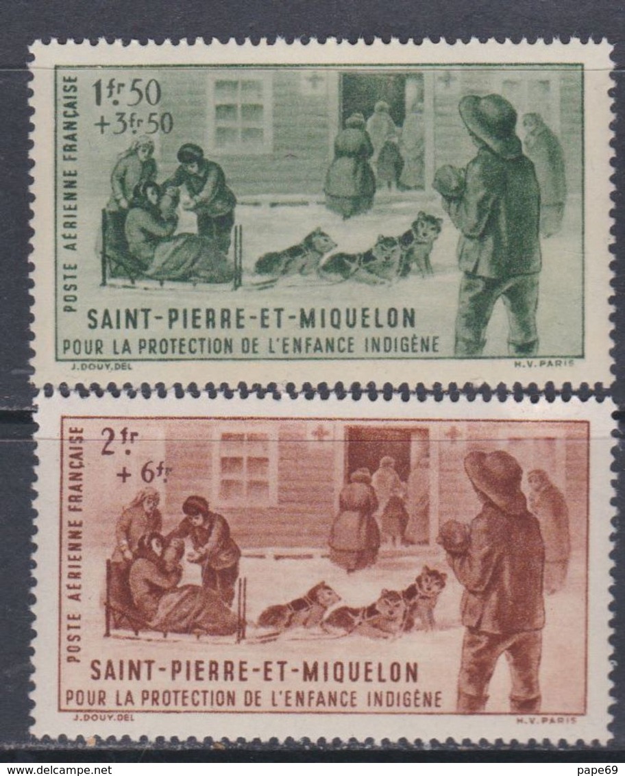 SAINT PIERRE ET MIQUELON P.A. N° 1 / 2 X Au Profit De La  Protection De L'enfance Trace De Charnière Sinon TB - Neufs