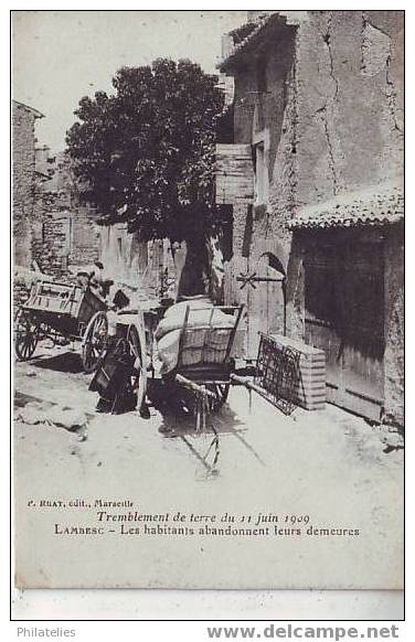 LAMBESC  TREMBLEMENT DE TERRE  1909 - Lambesc