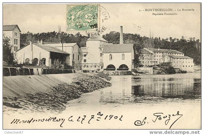 86 - VIENNE - MONTMORILLON - BRASSERIE - BIERE - SUPERBE PLAN - AVANT 1904 - PRECURSEUR - VOYAGEE En 1902 - Montmorillon