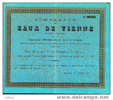 BRUXELLES "Cie Ds Eaux De VIENNE Sa" - Reçu D´1 Coupon N° 15 (1903) - Wasser