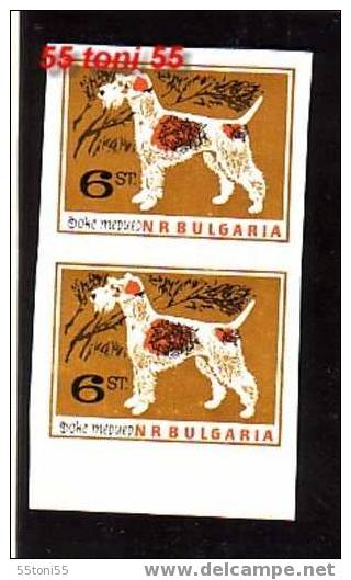 1964 DOGS &ndash;ERROR (Michel-1467 U)  Pair  Imperforated-MNH**  Perfectly Quality  BULGARIA / Bulgarie - Errors, Freaks & Oddities (EFO)