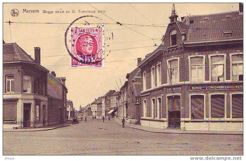 MERXEM = Wegge Straat En St Franciscus Plein (Nels) 1927 - Autres & Non Classés