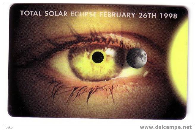 TOTAL SOLAR ECLIPSE 1998. ( Netherlands Antilles - 5.$ ) - Les éclipses De Soleil - Eclipse Total Du Soleil - RARE Card - Antillas (Nerlandesas)