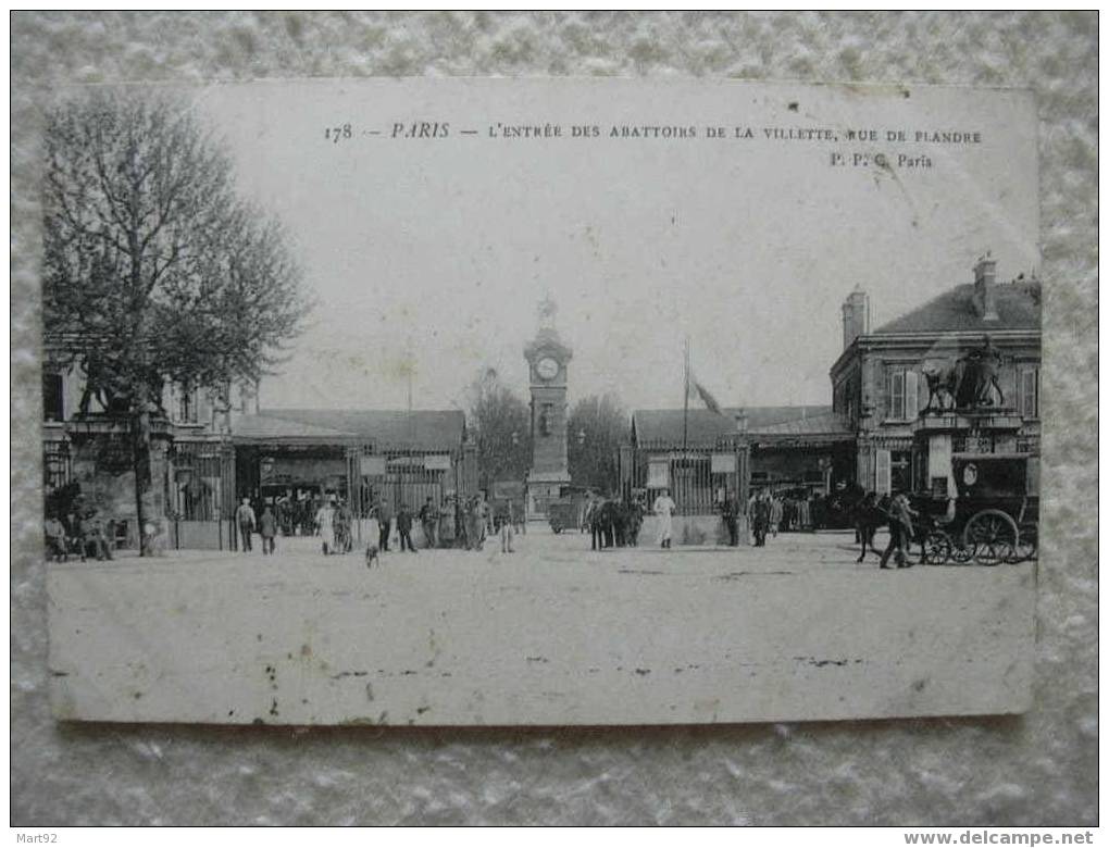 75 PARIS ENTREE DES ABATTOIRS DE LA VILETTE RUE DE FLANDRE TRES ANIMEE - Arrondissement: 20