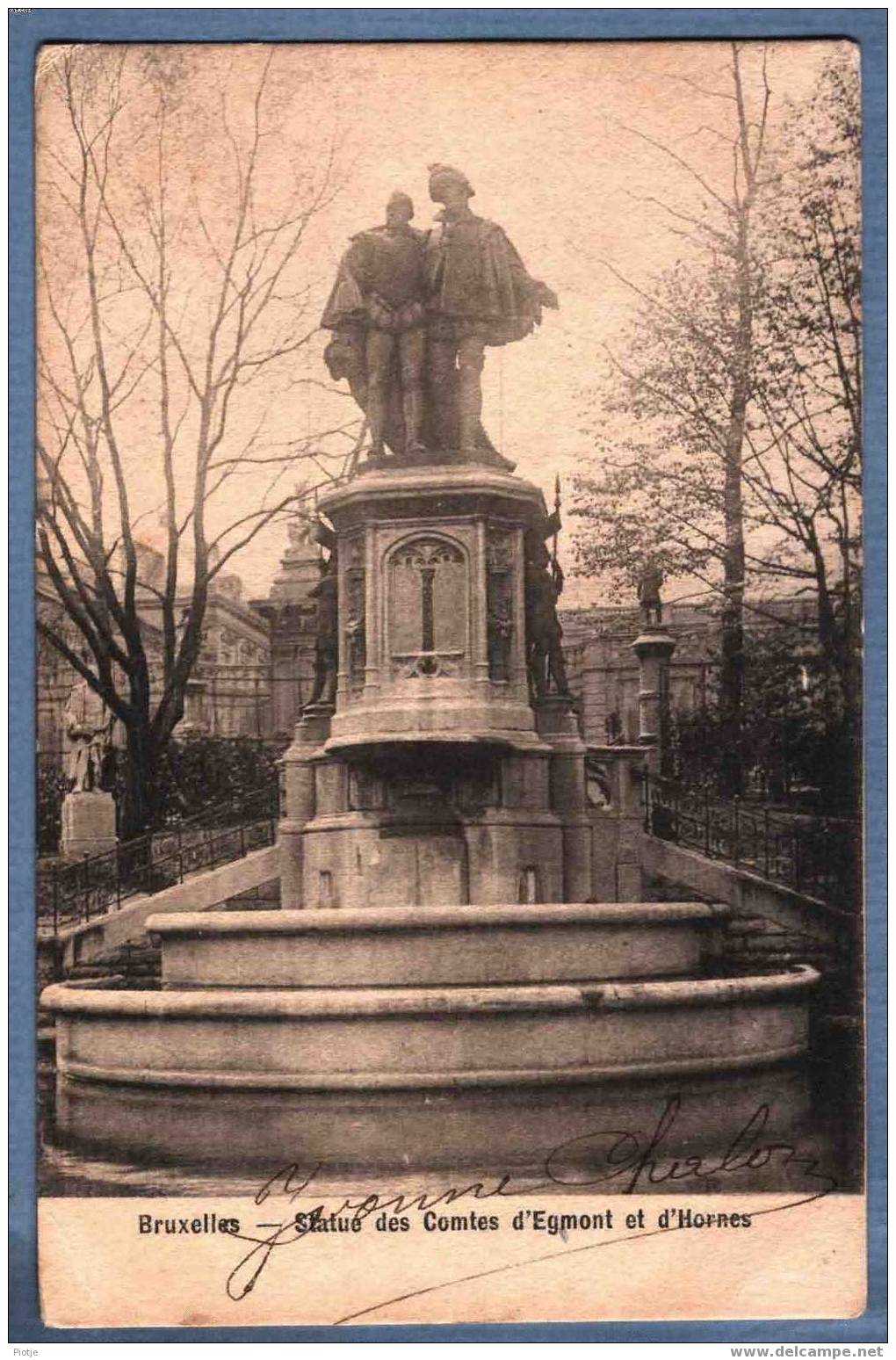 * Brussel - Bruxelles * Statue Des Comtes D'Egmont Et De Hornes, Standbeeld, Monument, Vieux Cartes - Lots, Séries, Collections