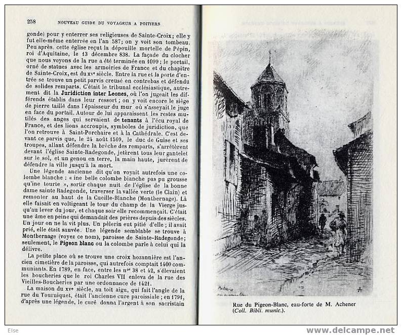 GUIDE DU VOYAGEUR A POITIER -  HISTOIRE DES RUES DU I AU XXe SIECLE  -  1974  -  ENVIRONS 500 PAGES - Poitou-Charentes