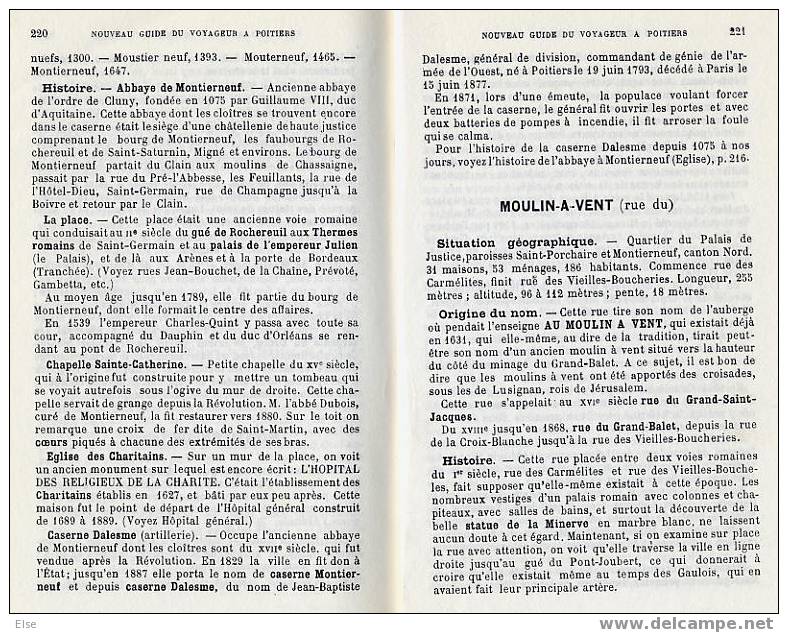 GUIDE DU VOYAGEUR A POITIER -  HISTOIRE DES RUES DU I AU XXe SIECLE  -  1974  -  ENVIRONS 500 PAGES - Poitou-Charentes