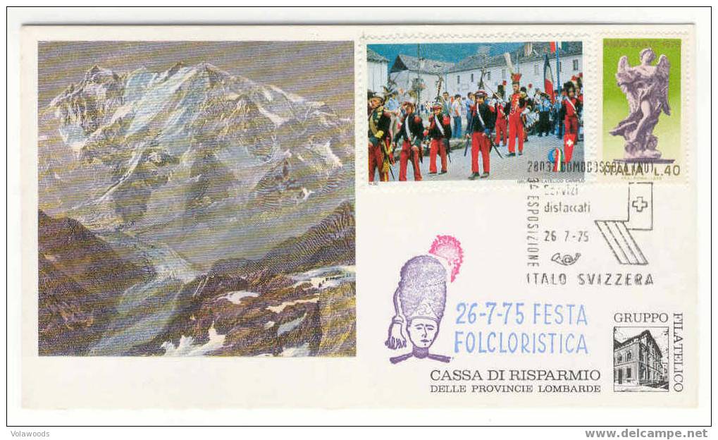 Italia - Cartolina Con Annullo Speciale: Festa Folcloristica Italo-svizzera Con F.bollo Erinnofilo Aggiunto - Altri & Non Classificati