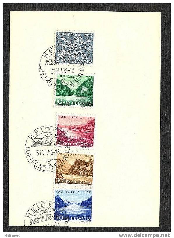 SWITZERLAND, 4  FULL SETS *PRO PATRIA* 1953-59 VFU ON PTT FOLDERS! - Gebraucht