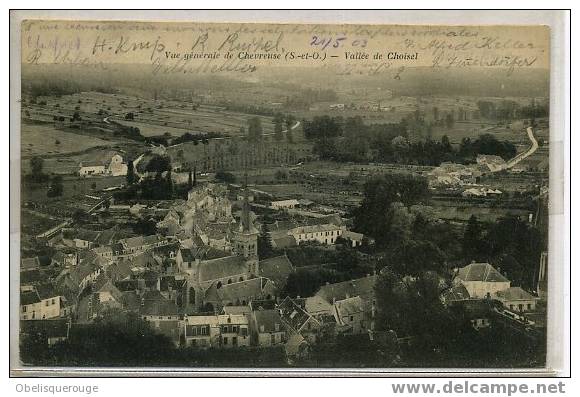 78 CHEVREUSE PANORAMA PRIS TOUR DU CHATEAU VALLEE DE CHOISEL  1903 - Chevreuse