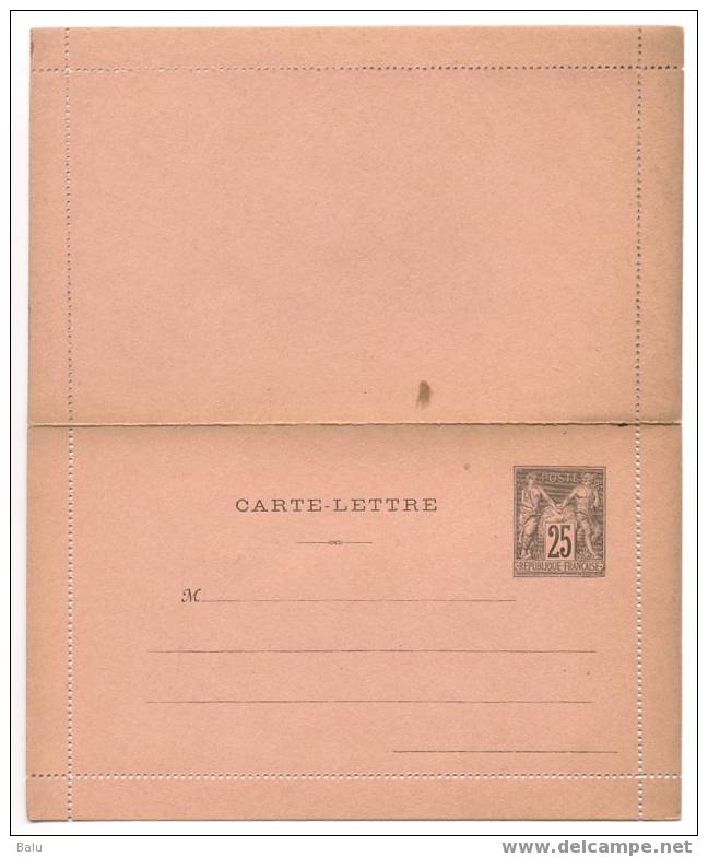 France Entier Postal Yvert No. 97-CL1 ** Carte-Lettre Type Sage Piquage A, Perf. 13 1/4, Sans RF, Sans Avis, TB, 97 CL 1 - Letter Cards