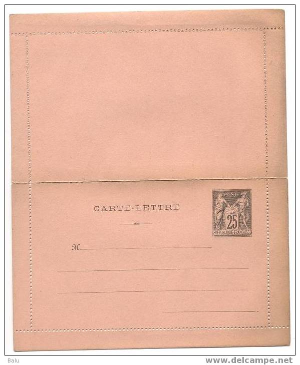 France Entier Postal Yvert No. 97-CL2 ** Carte-Lettre Type Sage Piquage B, Perf. 11 1/2, Sans RF, Sans Avis, SUPERBE - Letter Cards