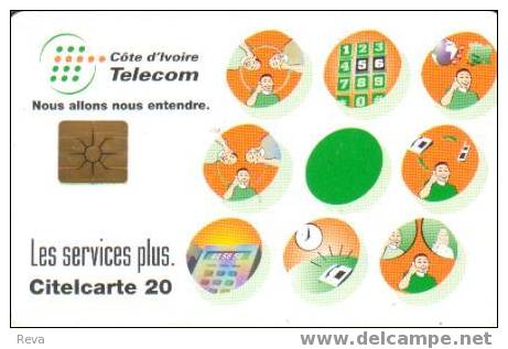 IVORY COAST  20 U TELECOM  SERVICES  PHONE  CARTOON    IVC-24 CHIP   SPECIAL PRICE !! - Ivory Coast
