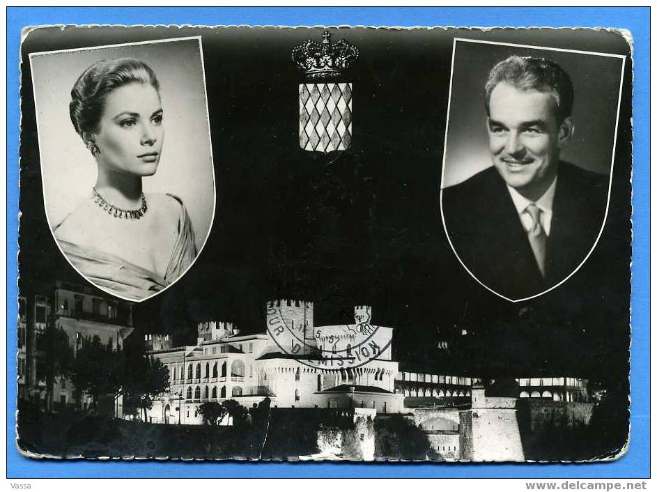 CPSM .Couple Prancier De Monaco - Miss Grace Kelly - Rainier III - Palais Princier