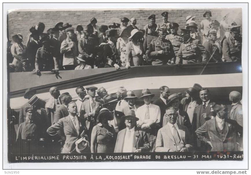 JP .  MILITARIA  . L ' IMPERIALISME PRUSSIEN A LA KOLOSSALE PARADE DE BRESLAU  . 31 MAI 1931. - Characters