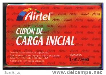 Airtel ACR-004. Cupon De Recarga Inicial 1/01/2000. Reverso 607 - Airtel