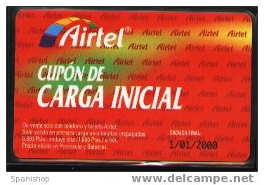 Airtel ACR-003. Cupon De Recarga Inicial 1/01/2000. Reverso 907 - Airtel