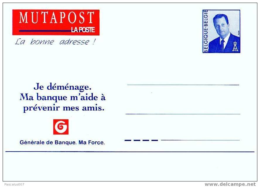 B01-140 42000 CA BK - Carte Postale - Entiers Postaux - Banque Générale Mutapost - Français - Changement D'adresse 1996 - Adreswijziging