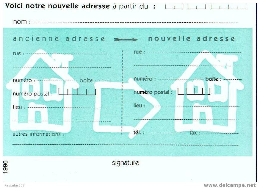 B01-140 42000 CA BK - Carte Postale - Entiers Postaux - Mutapost - Français - Changement D'adresse De 1996 - Avviso Cambiamento Indirizzo