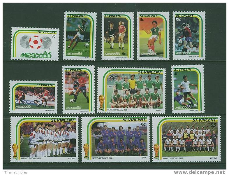 486N0012 Football 921 à 932 St Vincent 1986 Neuf ** Coupe Du Monde Mexico 86 - 1986 – México