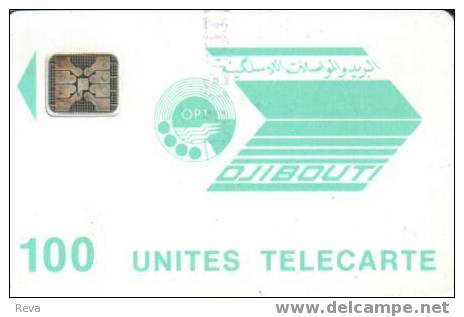 DJIBOUTI  100 UNITS  CHIP 4  LIGHT BLUE LOGO NO  FRAME  DJI-12 SN 36228  NO MORENO LOGO SPECIAL PRICE !! - Dschibuti