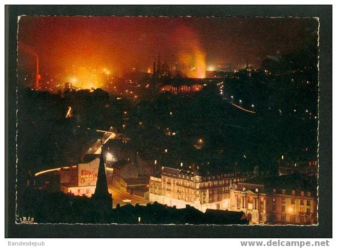 CPSM - Longwy La Nuit - La Ville Et Les Hauts Fourneaux (La Cigogne 54 323 24) - Longwy