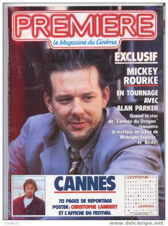 PREMIERE - N° 111 - Juin 1986 - Festival De CANNES, Mickey ROURKE, Marutschka DETMERS .... - Cinema