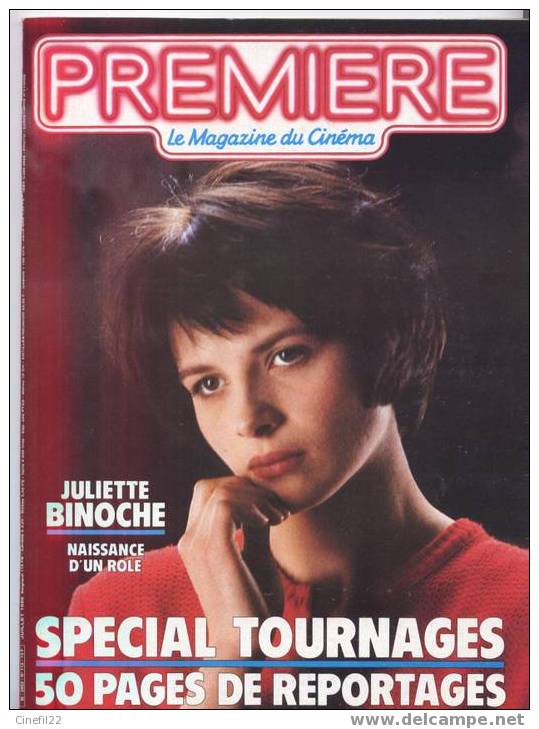 PREMIERE - N° 112 - Juillet 1986 - Juliette BINOCHE, Spécial Tournages .... - Cinema