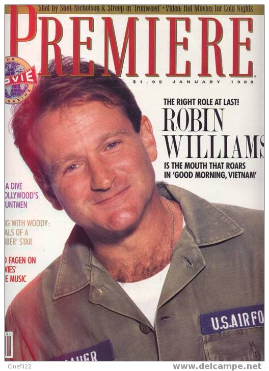 PREMIERE AMERICAIN (en Anglais !)- N° 5 - Janvier 1988 - Robin WILLIAMS .... Superbe ! - Cinéma
