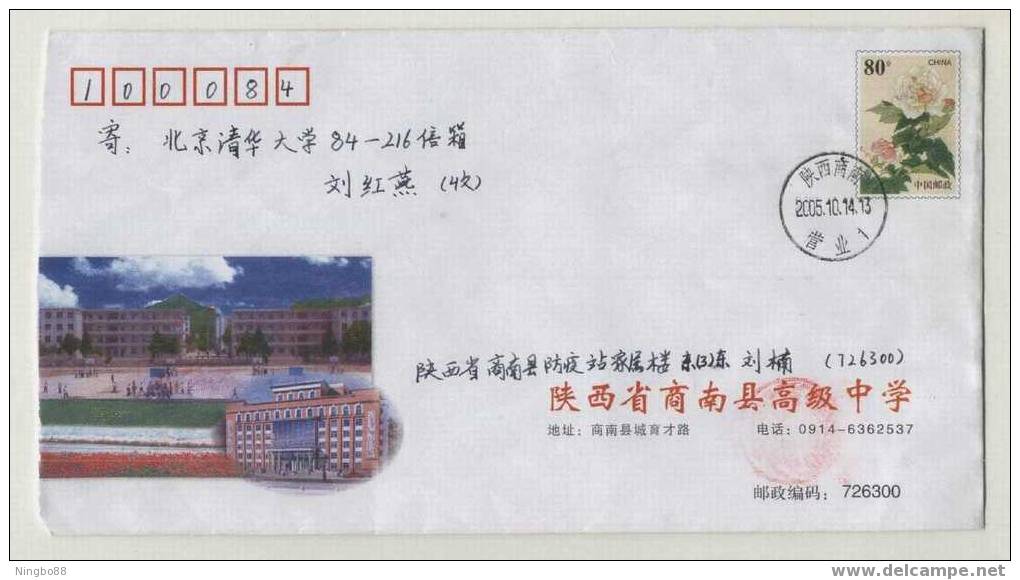 Basketball Courts,China 2003 Nan Country High School Postal Stationery Envelope - Pallacanestro