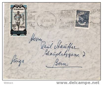 Oy088/ Argentiien Vignette Für Die Spiele  Der Olympiade 1936 Mit übergehendem Stempel ! RARE - Zomer 1936: Berlijn