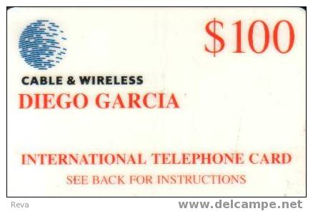 DIEGO GARCIA $100    LOGO  & TEXT  RED ON   WHITE   DGA-R-04  MINTAGE SMALL  SPECIAL PRICE !!! READ DESCRIPTION !! - Diego-Garcia