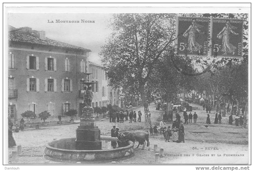 31 // HAUTE GARONNE / REVEL / La Fontaine Des Trois Graces Et La Promenage / ANIMEE / Labouche édit - Revel