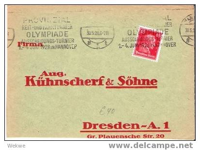 Oy112 / Maschinensonderstempel Zum Reit- Ausscheidungsturnier – Nur Vorderseite - Summer 1928: Amsterdam