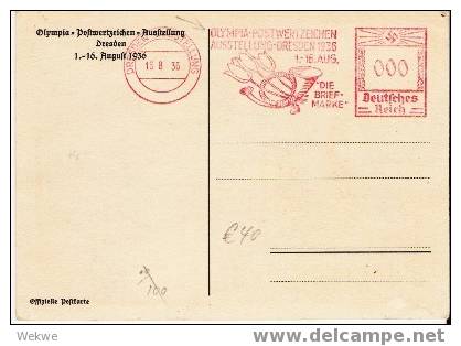 Oy129 / Olympia-Ausstellung Dresden – Werbestempel Als Musterabschlag 000 – Bildkarte - Ete 1936: Berlin
