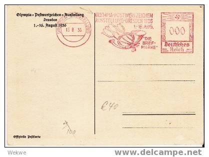 Oy129 / Olympia-Ausstellung Dresden – Werbestempel Als Musterabschlag 000 – Bildkarte - Zomer 1936: Berlijn