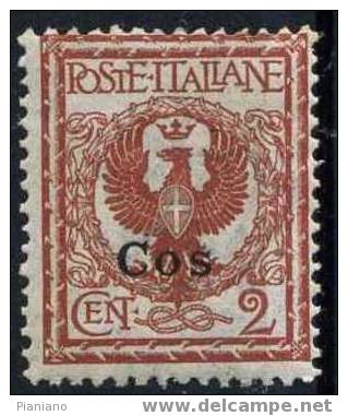 PIA - EGEO - COO - 1912 - Fr. D'Italia Soprastampato - (Sas 1) - Aegean (Coo)