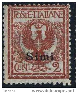 PIA - EGEO - SIMI - 1912 - Fr. D'Italia Soprastampato - (Sas 1) - Egée (Simi)